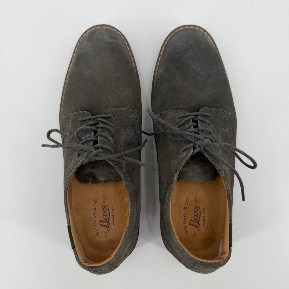 GH Bass Pasadena II Mens 8.5 M Grey Suede Oxford Buck Shoes 0026-1915-010
